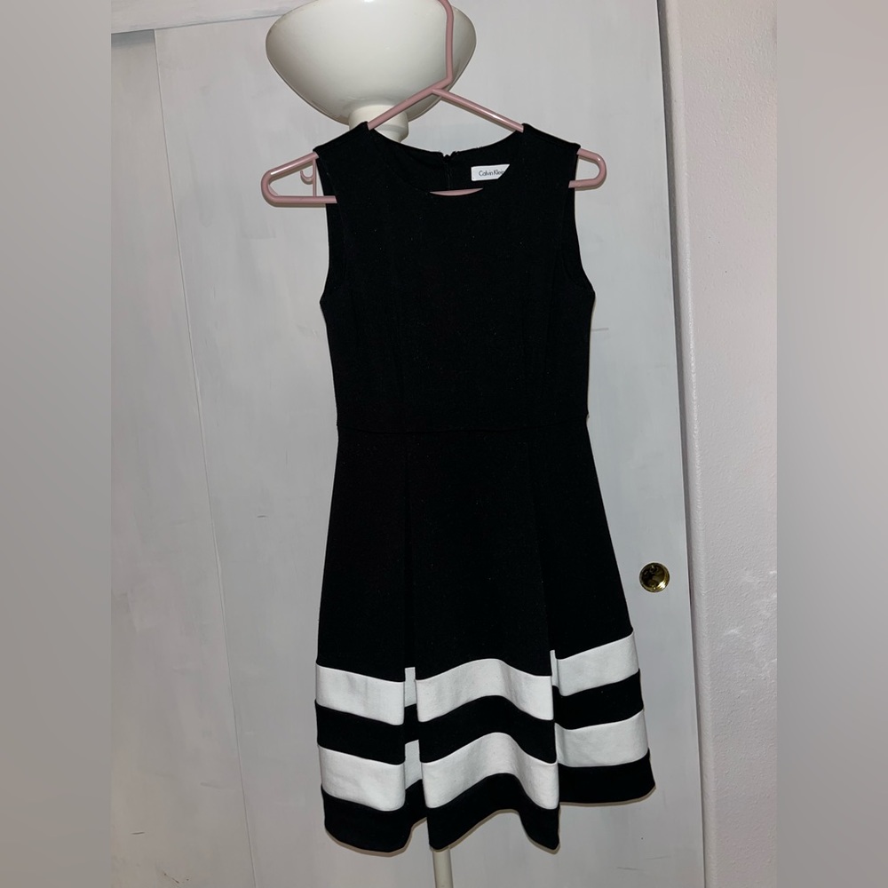 Calvin Klein black and white dress